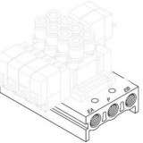 SMC solenoid valve 4 & 5 Port SS5Y5, 5000 Series, Bar Stock Manifold, Individual Wiring